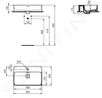 IDEAL STANDARD - Strada II Umyvadlo 600x400 mm, s přepadem, s otvorem pro baterii, bílá T299801