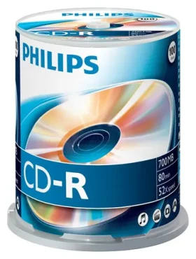 Philips CD-R 700MB / Optický disk / 52x / 80 min / Spindl 100 ks (CR7D5NB00/00)