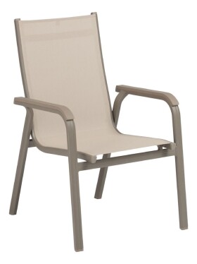 KETTLER BASIC PLUS stohovatelné, hliníkové křeslo - taupe / béžová