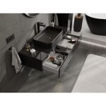 MEXEN/S - Orio koupelnová skříňka pod umyvadlo 120 cm s deskou, 1 šuplík, černá lesk 91A10-12023-1-BFC70