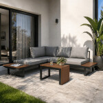 Zahradní sestava, hliník, polywood, šedá, AZS-G1924 GREY