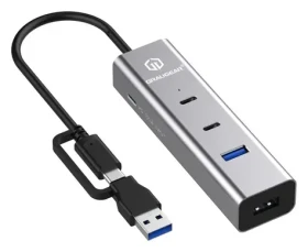 GrauGear G-HUB2A2C1-PD / USB hub / 4 porty / 2x USB-C + 2x USB-A / USB 3.2 Gen1 / PD (G-HUB2A2C1-PD)