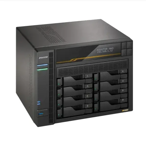 Asustor Lockerstor 8 Gen3 AS6808T 8-Bay / 4x M.2 SSD / 8x 3.5" SATA / AMD V3C14 / 16GB RAM / 5x USB / 2x 2.5/10GLAN (90-AS6808T00-MF30)