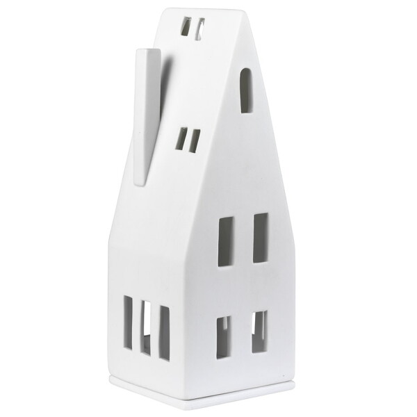 Räder Porcelánový svícen domeček Pointed Roof 20 cm, bílá barva, porcelán