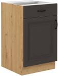 Spodní skříňka Stilo 50 D 1F 1S BB - Premium Box Barva korpusu: Dub artisan, Barva dvířek: Bílá