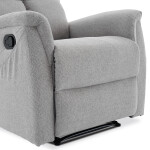 Relaxační křeslo, manuální ovládání, světle šedá látka