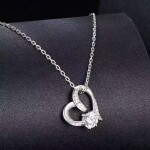 Stříbrný náhrdelník Josette 0,5 ct MOISSANITE + CERTIFIKÁT, Stříbrná 40 cm + 5 cm (prodloužení)