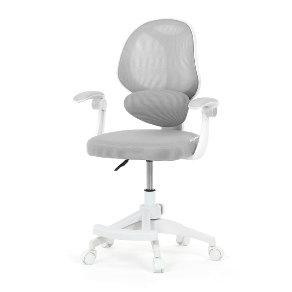 Dětská židle, výškově nastavitelná, šedá síťovina, KA-W8008 GREY
