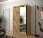 Šatní skříň Abi Jodelka 2 Barva korpusu: Dub artisan, Rozměry: 100 cm, Dveře: Bílá mat