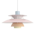 Louis Poulsen Závěsná lampa PH 5 Pastels Blue/Rose/Peach, růžová barva, multi barva, kov