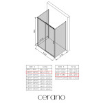CERANO - Třístěnný sprchový kout Varone LINE U L/P - 6 mm - chrom, mléčné sklo - 100x90 - posuvný CER-DY505-90173