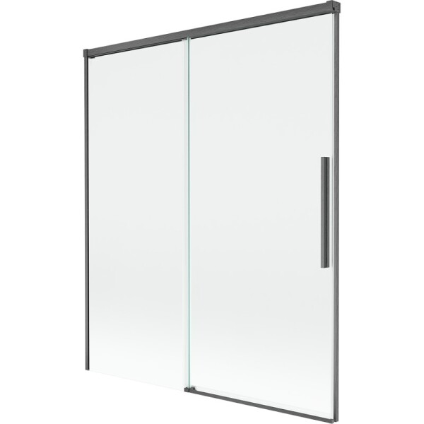 MEXEN/S - Rox vanová zástěna 2-křídlová posuvná 140 x 150, transparent, grafit kartáčovaná 8C9-140-001-66-00