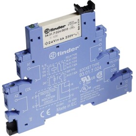 Finder 38.61.0.024.0060 reléový modul, 24 V/DC, 24 V/AC, 6 A, 1 přepínací kontakt, Tray, 1 ks