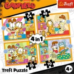 TREFL Puzzle Garfield miluje lasagne 4v1