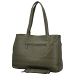 Módní dámská koženková kabelka na rameno Coveri Temari, tmavě zelená