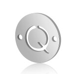 Mezidíl z titanové oceli - placička s písmenem A - Z - 12 x 12 x 0,8 mm - 1 ks Písmena: N