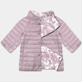 Špinavě růžová/květovaná oboustranná dámská plus size bunda se 3/4 rukávy Minority (M23-7010-57) odstíny růžové 46