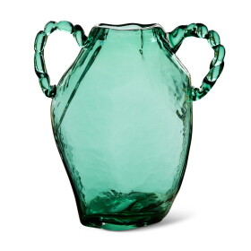HK living Váza Gemstone Amfora Sapphire 37 cm, zelená barva, sklo