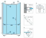 REA/S - Sprchový kout AXIN Chrom 80x80 Se sprchovou vaničkou Diamond KPL-K8778