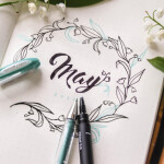 Uni PIN Calligraphy sada 5 ks černé