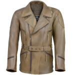 Pánský kožený 3/4 kabát Vintage Tan křivák s kapsami na chrániče - XL / s chrániči +490,-Kč