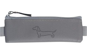 Penál etue mini s gumou na diář Sausage Dog dark gray 20x4cm