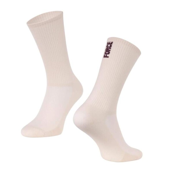 Ponožky FORCE LONGER SLIM, krémové (barva krémová, velikost L/XL)