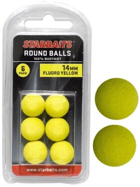 Starbaits Pěnová nástraha Round Balls 14mm 6ks - žlutá,Starbaits Pěnová nástraha Round Balls 14mm 6ks - žlutá