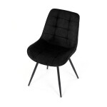 Židle jídelní, černá látka, černý kov, otočný mechanismus 90°/90° (L/P) - funkce reset
