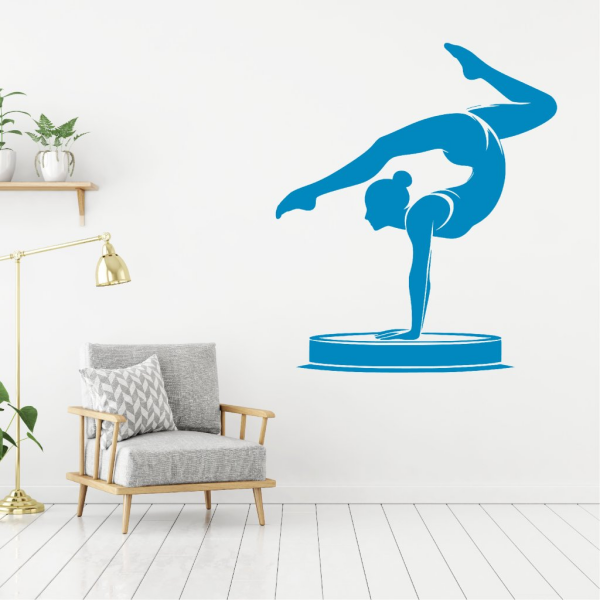 Samolepka Moderní gymnastika Barva: modrá, Velikost: 80 x 67 cm