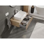 MEXEN/S - Rivel koupelnová skříňka pod umyvadlo 90 cm s deskou, 1 šuplík, reliéf , dub 91A20-09023-1-BFC81