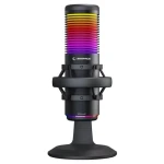 Rampage Bemol RGB černá / stolní mikrofon / kapacitní / Mini Jack 3.5mm / USB-C (BEMOL-B)