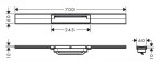 HANSGROHE - RainDrain Flex Lineární sprchový žlab s nerezovým roštem 700, do prostoru, zkrátitelný, matná černá 56043670