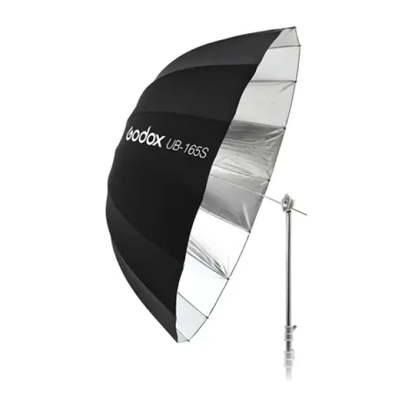 Godox UB-165S černá / Parabolický deštník / stříbrný vnitřek / 165 cm (UB-165S)