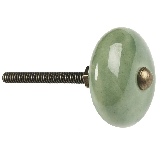 Ib Laursen Keramická úchytka Green 3,5 cm, zelená barva, kov, keramika