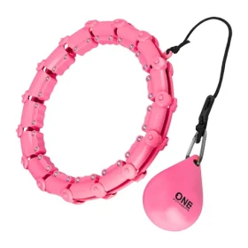 One Fitness OHA02 Masážní hula hoop se závažím růžová (5907695552669)