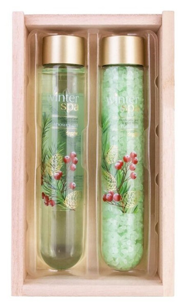 Koupelová sada Winter Spa v dřevěné krabici Zimní ovoce 60ml a 80g