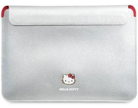 Hello Kitty PU Metal Logo pouzdro na 14" notebook stříbrné / Pouzdro na notebook / PU kůže / Kovové logo (HKCS14PGHDLMS)