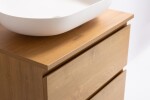 CERANO - Koupelnová skříňka Carole + deska pod umyvadlo Navira Slim - 18 mm - dub medový - 70x49,8x46 CER-8050BD82825
