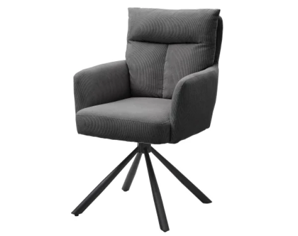 Otočná jídelní židle Sofia, šedá strukturovaná látka