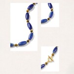 Dvojitý náhrdelník s lapis lazuli a zirkony Aurelia, 45 cm Modrá