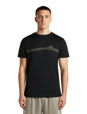 Pánské merino triko krátký rukáv ICEBREAKER Mens Merino 150 Tech Lite SS Tee Range Stripes, Black velikost: S
