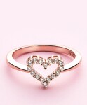 Emporial Elenys prsten Třpytivé srdce Rose Gold 14k růžové zlato Velikost: 5 (EU: 49-50)