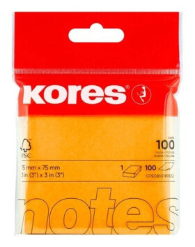 Kores Samolepicí bločky 75x75 mm - oranžové