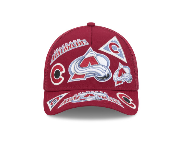 New Era Pánská kšiltovka Colorado Avalanche NHL 9FORTY M-Crown A-Frame Trucker All Over vínová