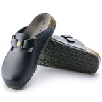 Dámské dřeváky Birkenstock Boston ESD Blue z přírodní kůže úzké úzké (0061388) 42