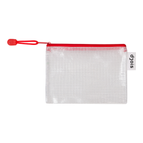Djois obálka se zipem, A6, PVC síťovina, červená, 8 ks