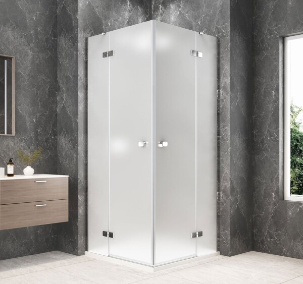 POLYSAN - GLOBE CHROME čtvercový sprchový kout 1000x1000, rohový vstup, matné sklo GB5010MC