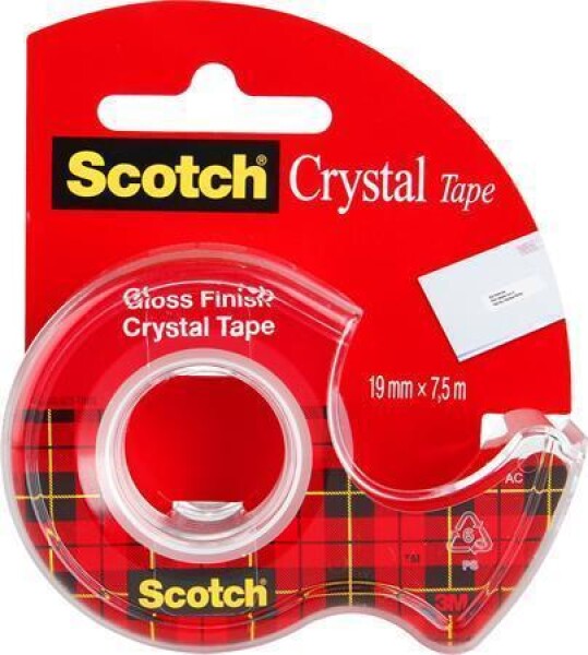 Lepicí páska s odvíječem 3M/SCOTCH Crystal 19mm x 7,5m