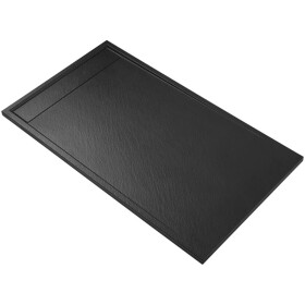 CERANO Sprchová vanička obdélníková Lugo - SMC/minerální kompozit - černá matná - 100x80x3 cm